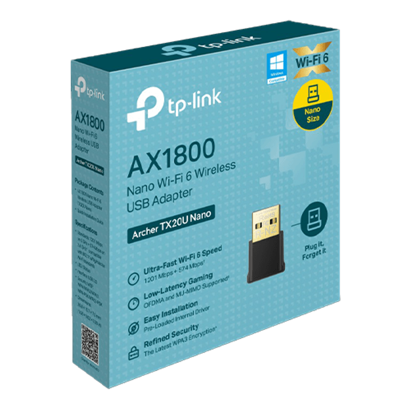 PC, gaming si accesorii - Retelistica - Wireless - Adaptoare wireless - Adaptor USB wireless TP-LINK Archer TX20U Nano AX1800 Nano Wi-Fi 6 - TP-LINK ArcherTX20UNano - Infinity.ro