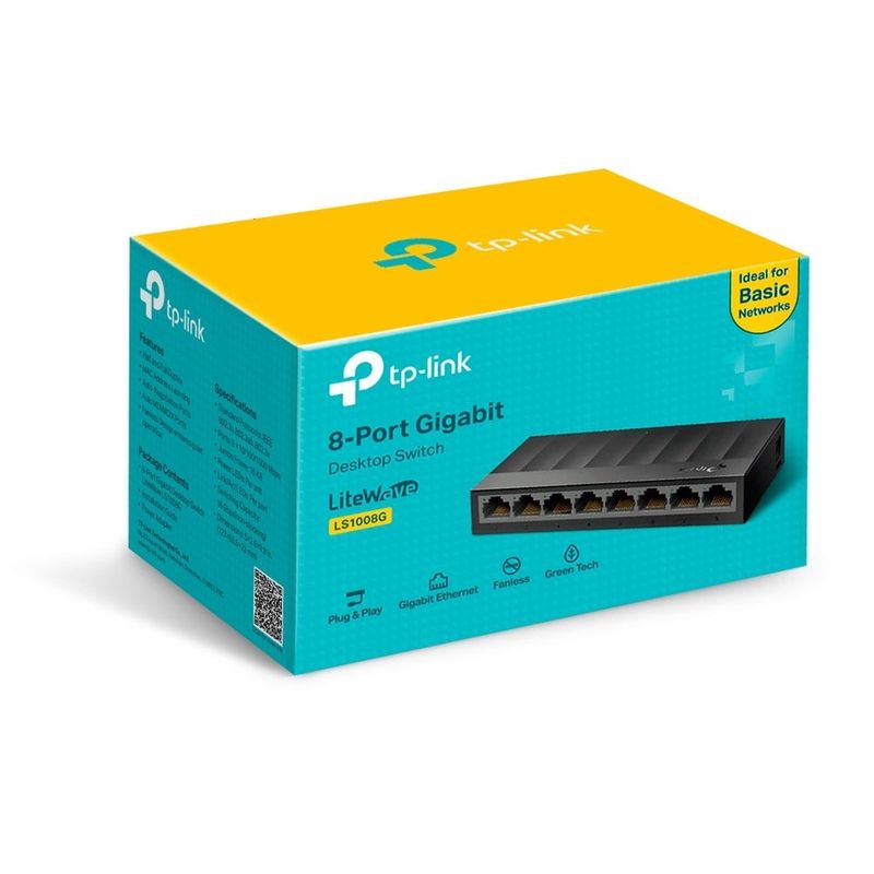 PC, gaming si accesorii - Retelistica - Switch-uri - Switch-uri fara management - Switch LiteWave LS1008G, 8 porturi RJ45 Gigabit, Unmanaged - TP-Link LS1008G - Infinity.ro
