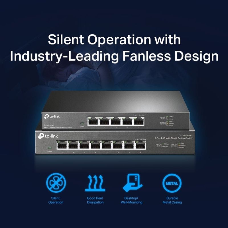 PC, gaming si accesorii - Retelistica - Switch-uri - Switch-uri fara management - Switch 5 porturi RJ45 2.5G, Unmanaged - TP-Link TL-SG105-M2 - Infinity.ro