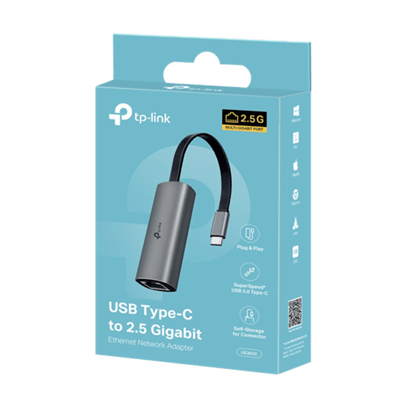 PC, gaming si accesorii - Retelistica - Hub-uri - Adaptor Ethernet USB-C 3.0 - RJ45 2.5G - TP-Link UE302C - Infinity.ro