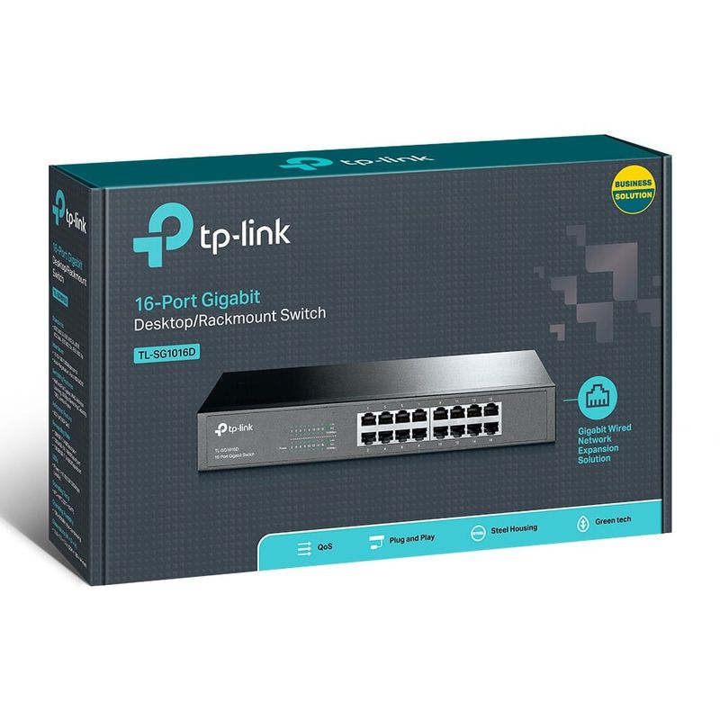 PC, gaming si accesorii - Retelistica - Switch-uri - Switch-uri fara management - Switch 16 porturi RJ45 Gigabit, Unmanaged, 1U - TP-Link TL-SG1016D - Infinity.ro