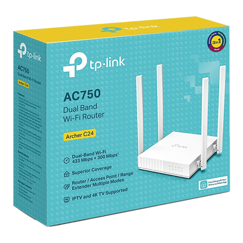 PC, gaming si accesorii - Retelistica - Wireless - Routere Wireless - Router Wireless TP-Link Archer C24, AC750, Dual Band ArcherC24 - Infinity.ro
