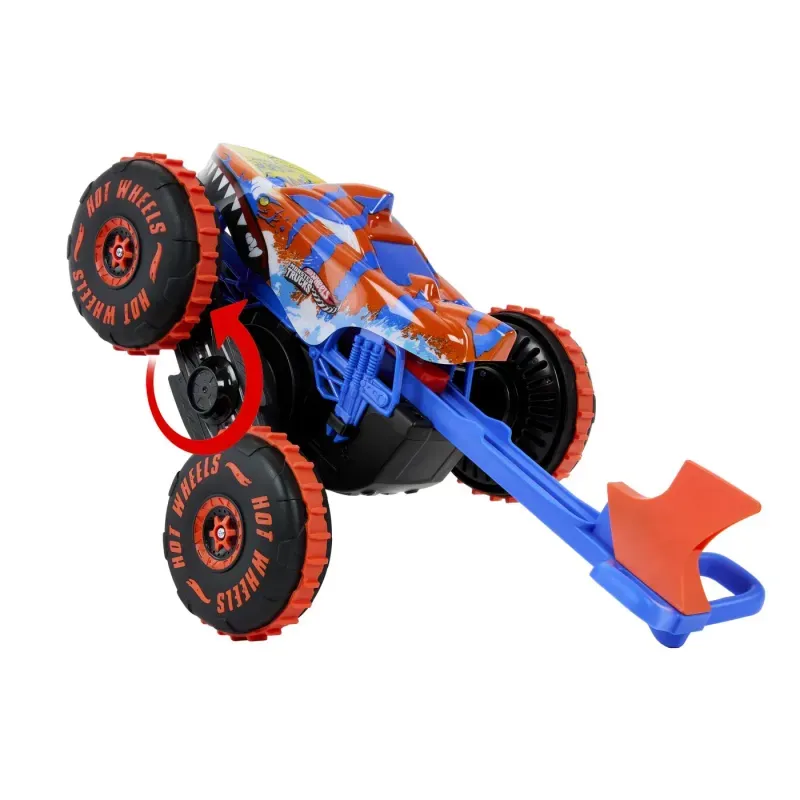Jucarii, Copii si Bebe - Jucarii si jocuri - Vehicule si jucarii cu telecomanda - Masinute - Hot Wheels Monster Truck Sharks Vs Dinos Masina Cu Telecomanda Tiger Shark Climber - Infinity.ro