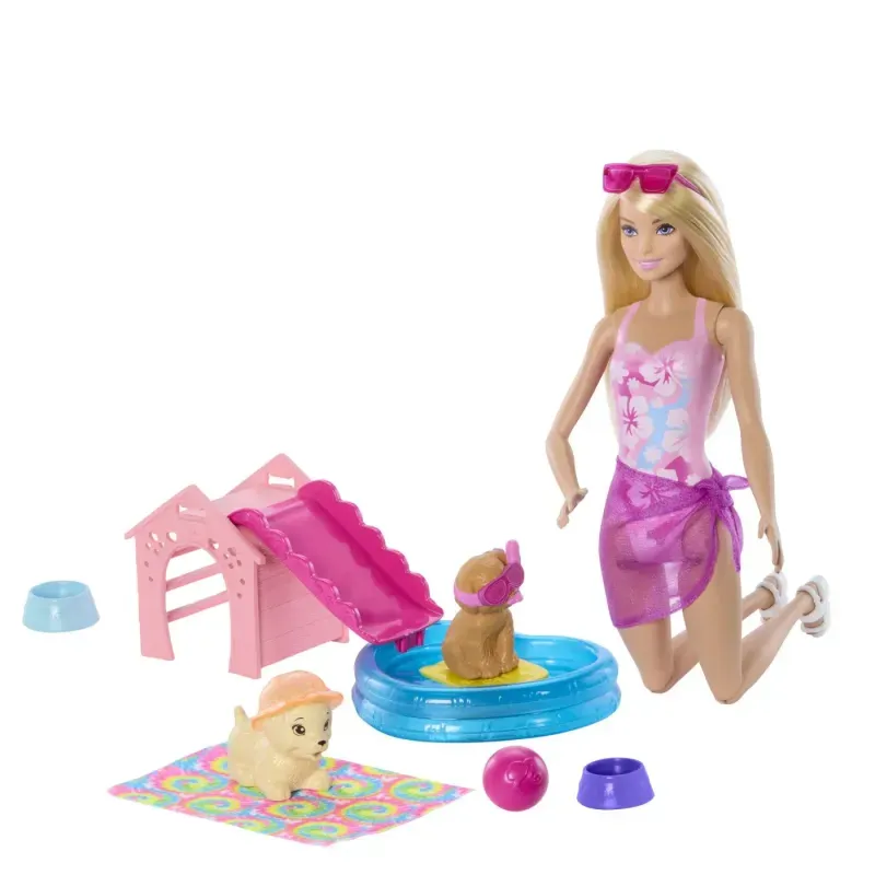 Jucarii, Copii si Bebe - Jucarii si jocuri - Papusi si accesorii - Papusi - Barbie Color Change Petrecerea Catelusului La Piscina - Infinity.ro