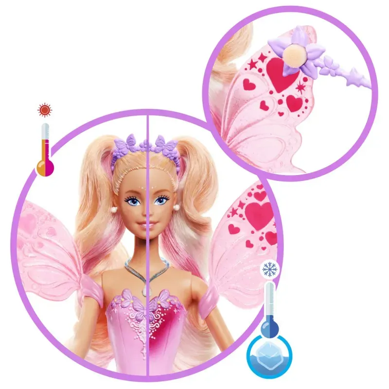 Jucarii, Copii si Bebe - Jucarii si jocuri - Papusi si accesorii - Papusi - Barbie Color Change Zana Magica Cu Par Blond - Infinity.ro