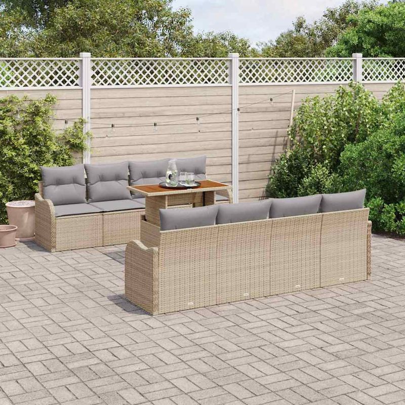 Casa si Gradina - Gradina si terasa - Mobilier exterior - Canapele si fotolii gradina - Set de canapele pentru gradina Manual 7 pcs bej si gri deschis - Infinity.ro
