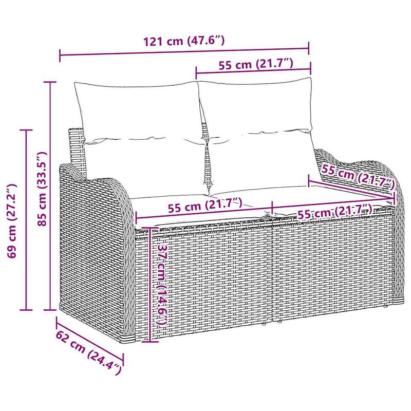 Casa si Gradina - Gradina si terasa - Mobilier exterior - Canapele si fotolii gradina - Set de canapele pentru gradina Manual 7 pcs bej si gri deschis - Infinity.ro