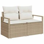 Casa si Gradina - Gradina si terasa - Mobilier exterior - Canapele si fotolii gradina - Set de canapele pentru gradina cu perna 9 pcs Bej Rattan poli - Infinity.ro