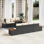 Casa si Gradina - Gradina si terasa - Mobilier exterior - Canapele si fotolii gradina - Set de canapele pentru gradina 8 pcs Negru Rattan poli - Infinity.ro