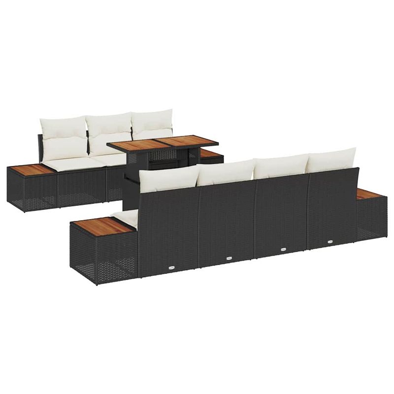 Casa si Gradina - Gradina si terasa - Mobilier exterior - Canapele si fotolii gradina - Set de canapele pentru gradina 8 pcs Negru Rattan poli - Infinity.ro