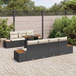 Casa si Gradina - Gradina si terasa - Mobilier exterior - Canapele si fotolii gradina - Set de canapele pentru gradina 8 pcs Negru Rattan poli - Infinity.ro