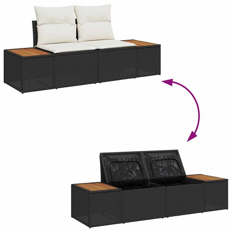 Casa si Gradina - Gradina si terasa - Mobilier exterior - Canapele si fotolii gradina - Set de canapele pentru gradina 8 pcs Negru Rattan poli - Infinity.ro