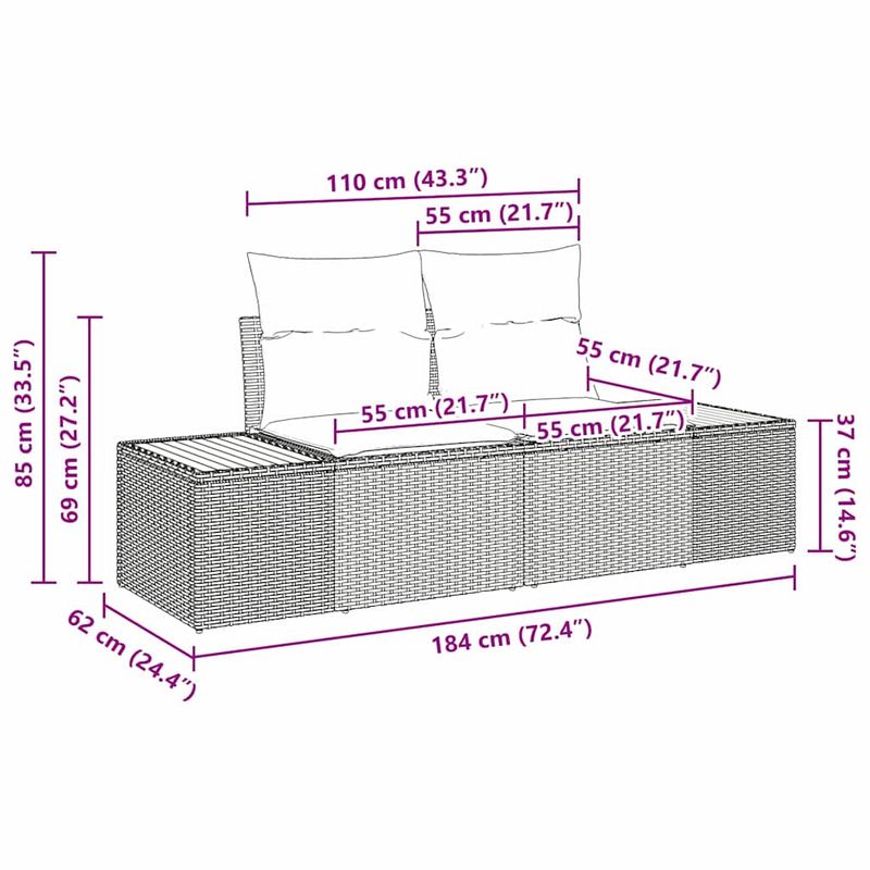 Casa si Gradina - Gradina si terasa - Mobilier exterior - Canapele si fotolii gradina - Set de canapele pentru gradina 8 pcs Negru Rattan poli - Infinity.ro