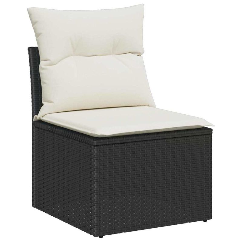 Casa si Gradina - Gradina si terasa - Mobilier exterior - Canapele si fotolii gradina - Set de canapele pentru gradina cu perna 5 pcs negru si crem - Infinity.ro