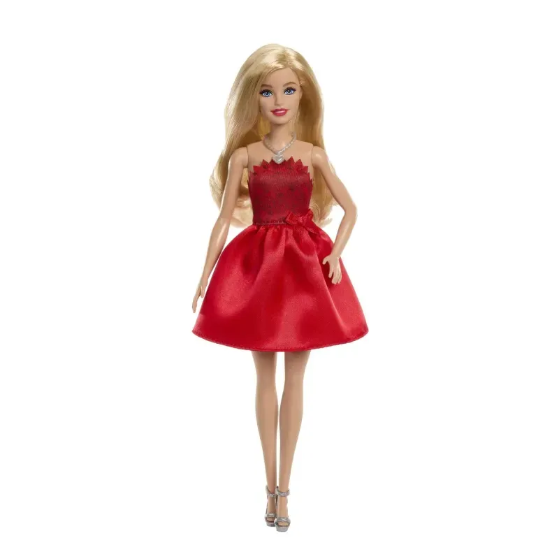 Jucarii, Copii si Bebe - Jucarii si jocuri - Papusi si accesorii - Papusi - Barbie Papusa Barbie Colectie Aniversara 80 De Ani Blonda Cu Rochie Rosie Rubin - Infinity.ro
