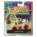 Jucarii, Copii si Bebe - Jucarii si jocuri - Vehicule si jucarii cu telecomanda - Masinute - Hot Wheels Monster Truck Glow In The Dark Masinuta Bone Shaker Cu Roti Portocalii Scara 1 La 64 - Infinity.ro