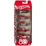Jucarii, Copii si Bebe - Jucarii si jocuri - Vehicule si jucarii cu telecomanda - Masinute - Hot Wheels Set 5 Masinute Metalice Aniversare 80 De Ani Scara 1 La 64 - Infinity.ro