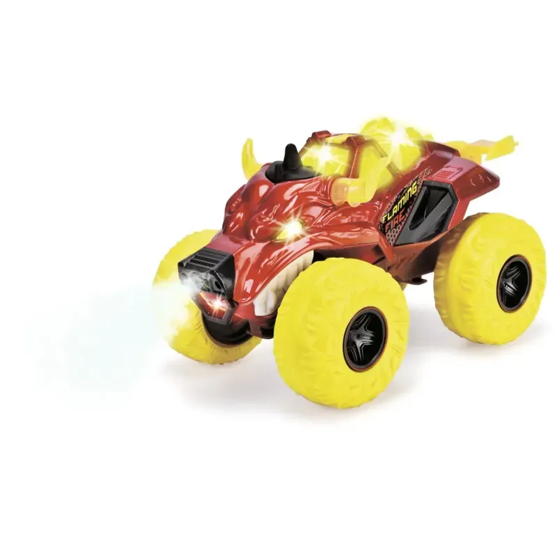 Jucarii, Copii si Bebe - Jucarii si jocuri - Vehicule si jucarii cu telecomanda - Masinute - Dickie Masina De Teren Flaming Fire Monster Cu Lumini Sunete Suspensii Si Functie Abur 25cm - Infinity.ro