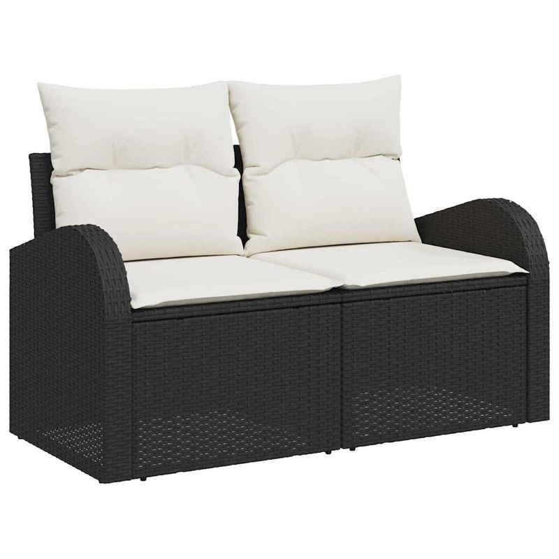 Casa si Gradina - Gradina si terasa - Mobilier exterior - Canapele si fotolii gradina - Set de canapele pentru gradina cu perna 7 pcs Negru Rattan poli - Infinity.ro