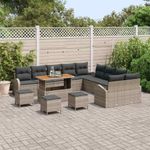 Casa si Gradina - Gradina si terasa - Mobilier exterior - Canapele si fotolii gradina - Set de canapele pentru gradina 14 pcs Gri 110 x 55 x 71 cm - Infinity.ro
