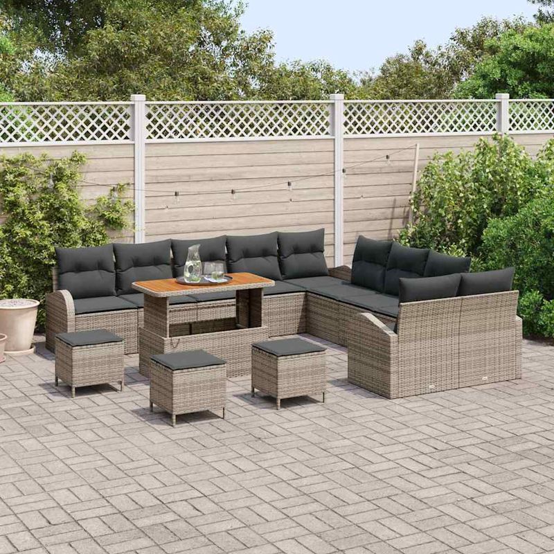 Casa si Gradina - Gradina si terasa - Mobilier exterior - Canapele si fotolii gradina - Set de canapele pentru gradina 14 pcs Gri 110 x 55 x 71 cm - Infinity.ro