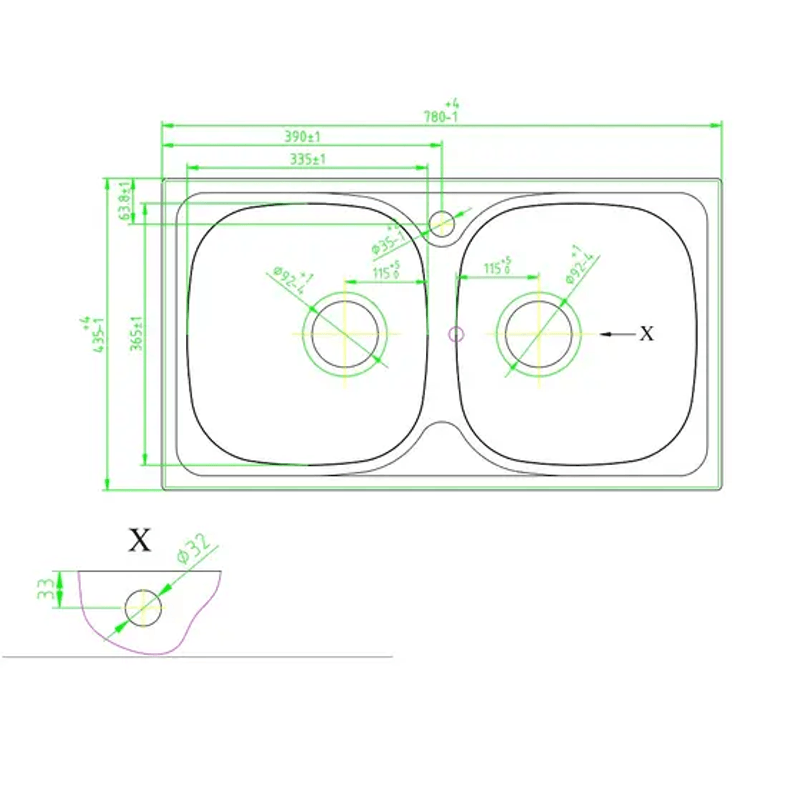 Casa si Gradina - Sanitare - Chiuveta bucatarie si accesorii - Chiuvete bucatarie - Set, Chiuveta doua cuve anticalcar pentru masca, sifon preaplin flexibil, baterie lebada flexibila, Raulconstruct - Infinity.ro