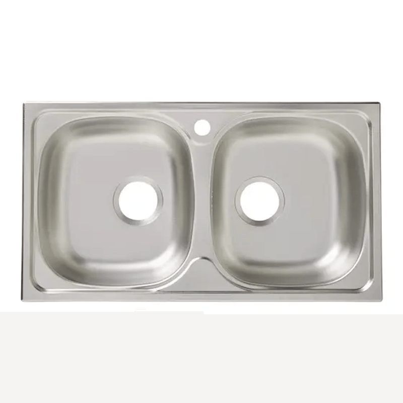 Casa si Gradina - Sanitare - Chiuveta bucatarie si accesorii - Chiuvete bucatarie - Set, Chiuveta doua cuve anticalcar pentru blat, sifon preaplin flexibil, baterie lebada flexibila, Raulconstruct - Infinity.ro