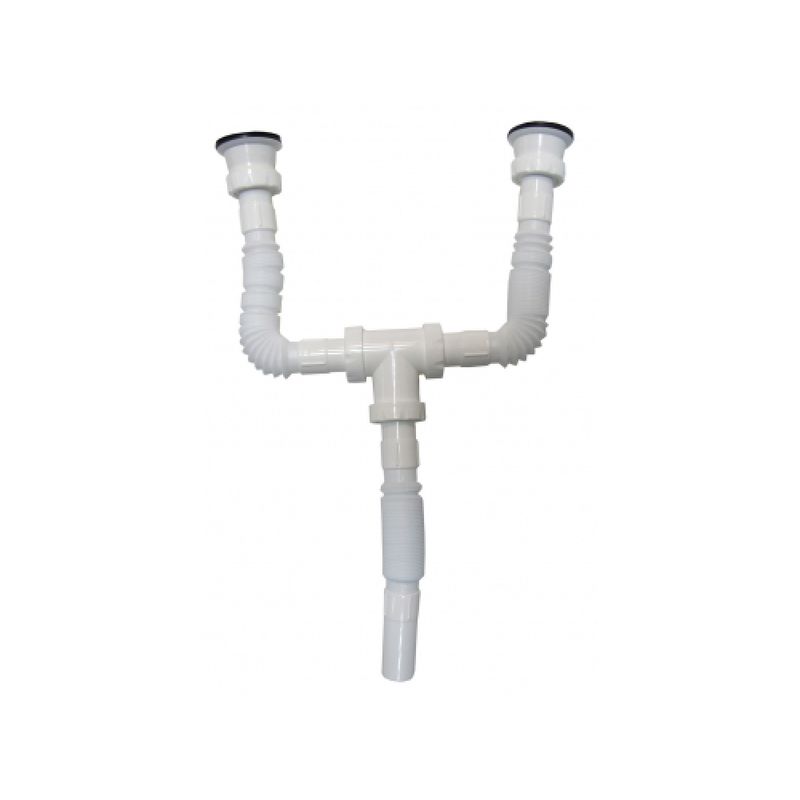 Casa si Gradina - Sanitare - Chiuveta bucatarie si accesorii - Chiuvete bucatarie - Set, Chiuveta inox doua cuve anticalcar pentru masca, sifon preaplin flexibil, Raulconstruct - Infinity.ro