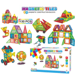 Jucarii, Copii si Bebe - Jucarii si jocuri - Seturi de constructie si cuburi - Seturi de constructie - Set De Constructie Magnetic Tiles 3D – 129 Piese Colorate Pentru Copii, Jucarie Educativa STEM, Creativa,  Forme Variate - Infinity.ro