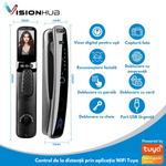 Casa si Gradina - Constructii - Feronerie si accesorii - Broaste si yale - Yala inteligenta Smart cu Recunoastere Faciala 3D, Camera Video, Amprenta, Card, Parola, NFC, Cheie, Aplicatie Tuya - Infinity.ro