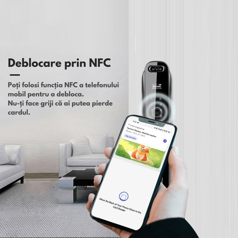 Casa si Gradina - Constructii - Feronerie si accesorii - Broaste si yale - Yala inteligenta Smart cu Recunoastere Faciala 3D, Camera Video, Amprenta, Card, Parola, NFC, Cheie, Aplicatie Tuya - Infinity.ro