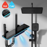 Casa si Gradina - Sanitare - Cazi si cabine de dus - Coloane si seturi de dus - Set de dus cu Iluminare LED si afisaj Digital al Temperaturi, coloana cu termostat si turbina generatoare de curent - Infinity.ro