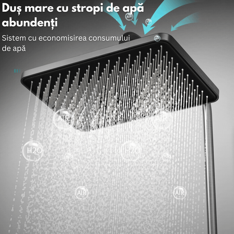 Casa si Gradina - Sanitare - Cazi si cabine de dus - Coloane si seturi de dus - Set de dus cu Iluminare LED si afisaj Digital al Temperaturi, coloana cu termostat si turbina generatoare de curent - Infinity.ro