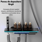 Casa si Gradina - Sanitare - Cazi si cabine de dus - Coloane si seturi de dus - Set de dus cu Iluminare LED si afisaj Digital al Temperaturi, coloana cu termostat si turbina generatoare de curent - Infinity.ro