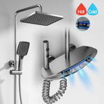 Casa si Gradina - Sanitare - Cazi si cabine de dus - Coloane si seturi de dus - Coloana de Dus Smart cu Iluminare LED si afisaj Digital al Temperaturi / Ceas, Control Termostatic si turbina curent - Infinity.ro