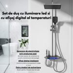Casa si Gradina - Sanitare - Cazi si cabine de dus - Coloane si seturi de dus - Coloana de Dus Smart cu Iluminare LED si afisaj Digital al Temperaturi / Ceas, Control Termostatic si turbina curent - Infinity.ro