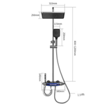 Casa si Gradina - Sanitare - Cazi si cabine de dus - Coloane si seturi de dus - Coloana de Dus Smart cu Iluminare LED si afisaj Digital al Temperaturi / Ceas, Control Termostatic si turbina curent - Infinity.ro