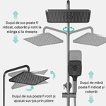 Casa si Gradina - Sanitare - Cazi si cabine de dus - Coloane si seturi de dus - Coloana de Dus Smart cu Iluminare LED si afisaj Digital al Temperaturi / Ceas, Control Termostatic si turbina curent - Infinity.ro