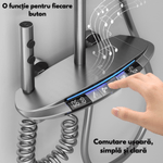 Casa si Gradina - Sanitare - Cazi si cabine de dus - Coloane si seturi de dus - Coloana de Dus Smart cu Iluminare LED si afisaj Digital al Temperaturi / Ceas, Control Termostatic si turbina curent - Infinity.ro