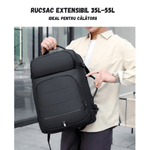 Sport si Outdoor - Articole de voiaj - Rucsacuri - Rucsac multifunctional Versatyx®, Extensibil, Bagaj Cabina Avion, Compartiment Laptop, Suport Troler, Impermeabil - Infinity.ro