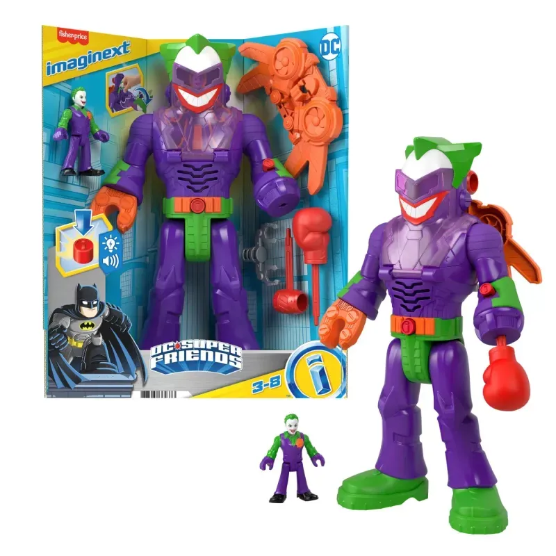 Jucarii, Copii si Bebe - Jucarii si jocuri - Figurine - Set Figurine  Fisher Price Imaginext DC Super Friends, Robot Joker, 30cm - Infinity.ro