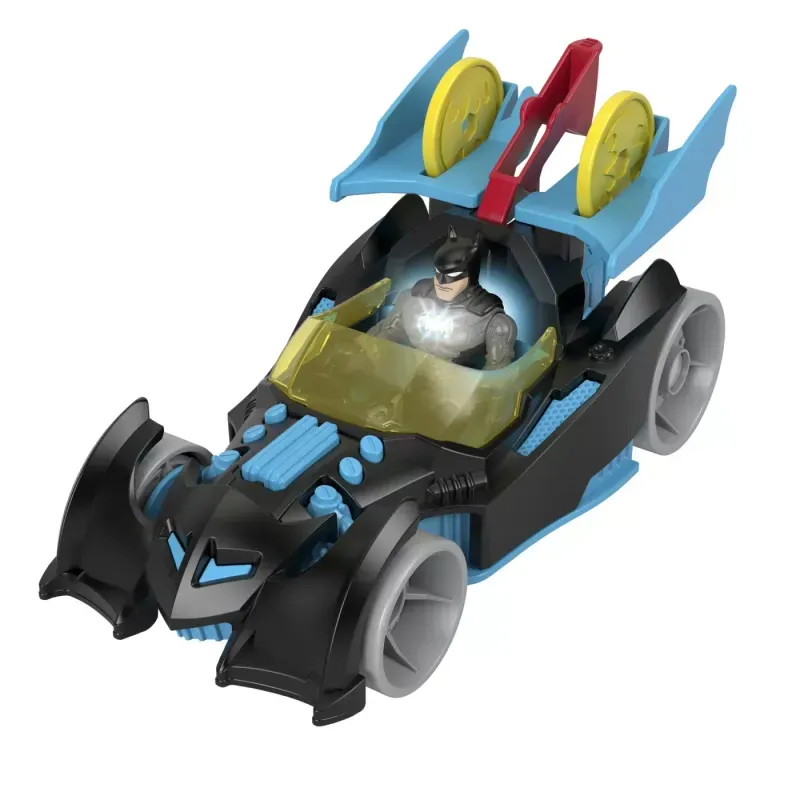 Jucarii, Copii si Bebe - Jucarii si jocuri - Figurine - Vehicul Cu Figurina Batman Cu Costum Gri Fisher Price Imaginext Dc Super Friends - Infinity.ro
