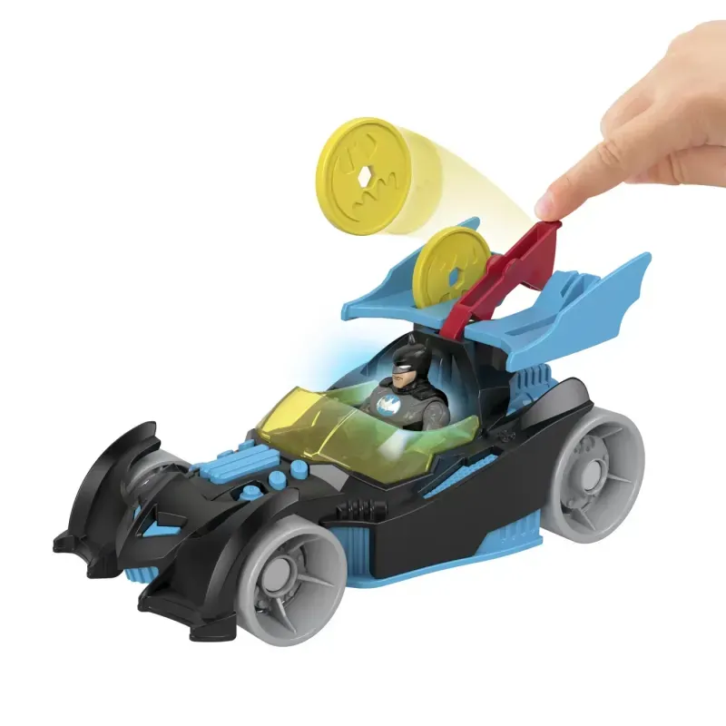 Jucarii, Copii si Bebe - Jucarii si jocuri - Figurine - Vehicul Cu Figurina Batman Cu Costum Gri Fisher Price Imaginext Dc Super Friends - Infinity.ro
