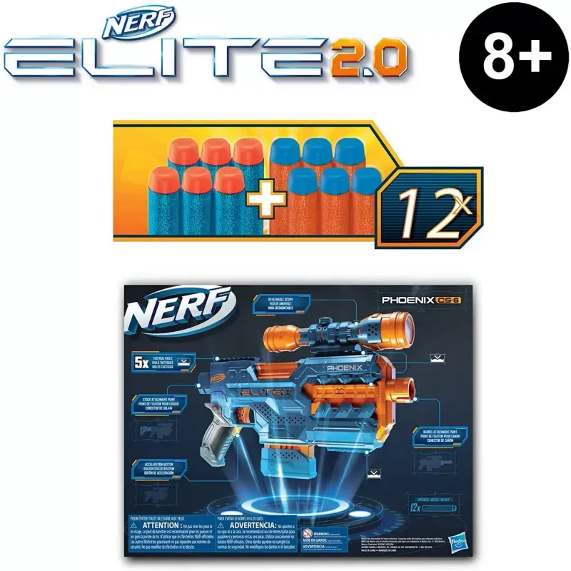 Jucarii, Copii si Bebe - Jucarii si jocuri - Jucarii de rol - Arme de jucarie - Blaster Nerf Elite 2.0 Phoenix CS6 - Infinity.ro