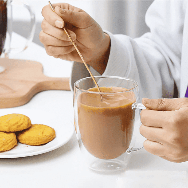 Casa si Gradina - Bucatarie si vesela - Cani si pahare - Cani si cesti - Set 6 cani, Cana termorezistenta 350 ml  cu perete dublu, Sticla borosilicata, Transparent - Infinity.ro