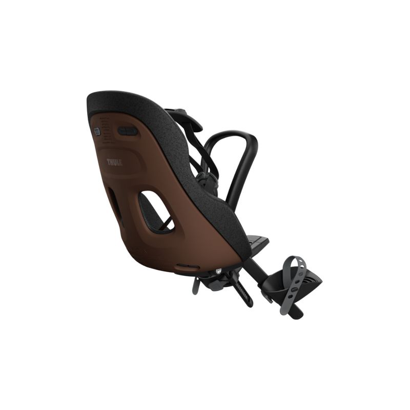 Sport si Outdoor - Ciclism - Accesorii pentru biciclete - Scaune copii pentru biciclete - Scaun pentru copii, Thule Yepp Nexxt 2 Mini Chocolate Brown Front mounted, cu montare pe bicicleta in fata - Infinity.ro