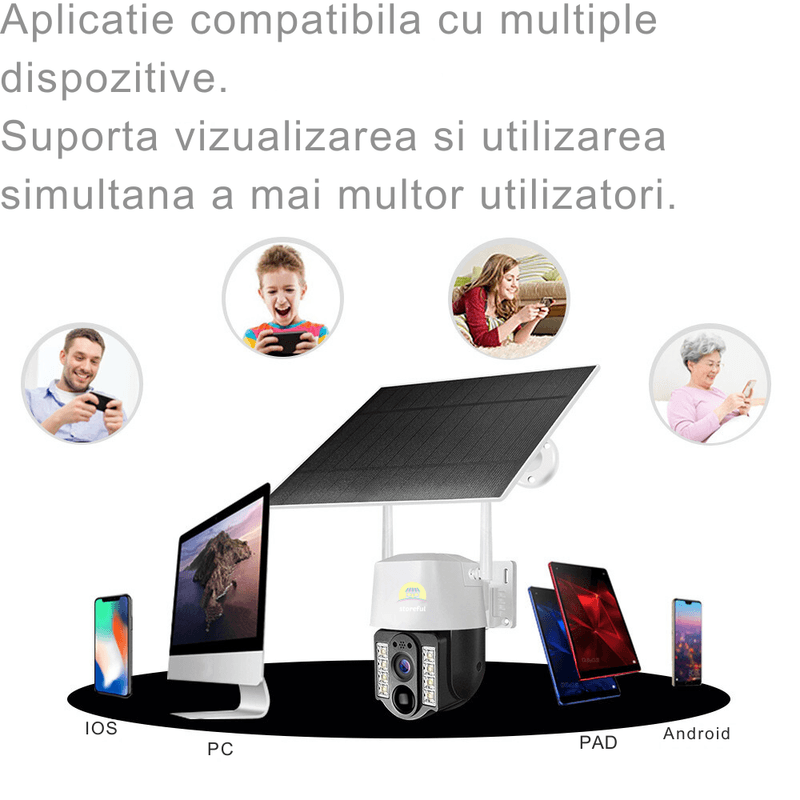 Casa si Gradina - Electrice - Smart Home - Camere de supraveghere - Camera 4G cu panou solar 8W, 8000mAh, PTZ, tracking, Full HD, ideala pentru zone izolate. - Infinity.ro