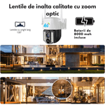 Casa si Gradina - Electrice - Smart Home - Camere de supraveghere - Camera 4G cu panou solar 8W, 8000mAh, PTZ, tracking, Full HD, ideala pentru zone izolate. - Infinity.ro