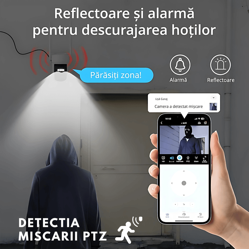Casa si Gradina - Electrice - Smart Home - Camere de supraveghere - Camera 4G cu panou solar 8W, 8000mAh, PTZ, tracking, Full HD, ideala pentru zone izolate. - Infinity.ro