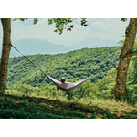 Casa si Gradina - Gradina si terasa - Balansoare si hamace - Hamace si suporturi - Hamac hikerjoy, material tip parasuta, ultra usor, portabil, 270x140 cm, curele prindere si carabine incluse, negru+gri - Infinity.ro